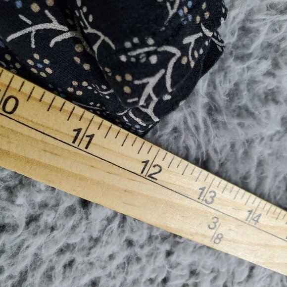 J. Jill Top Womens XL Black Floral 3/4 Sleeve Lightweight Relaxed Fit Blouse - Picture 6 of 9